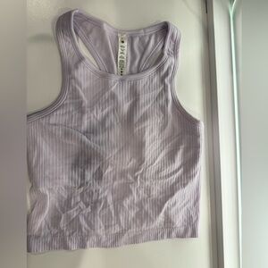 Lululemon Light Purple Ebb to Street Cropped Razorback Tank, Size 6